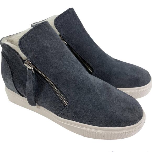 Steve Madden Caliber Suede Wedge Sneakers Gray Women’s Size 7/8 - Picture 6 of 7